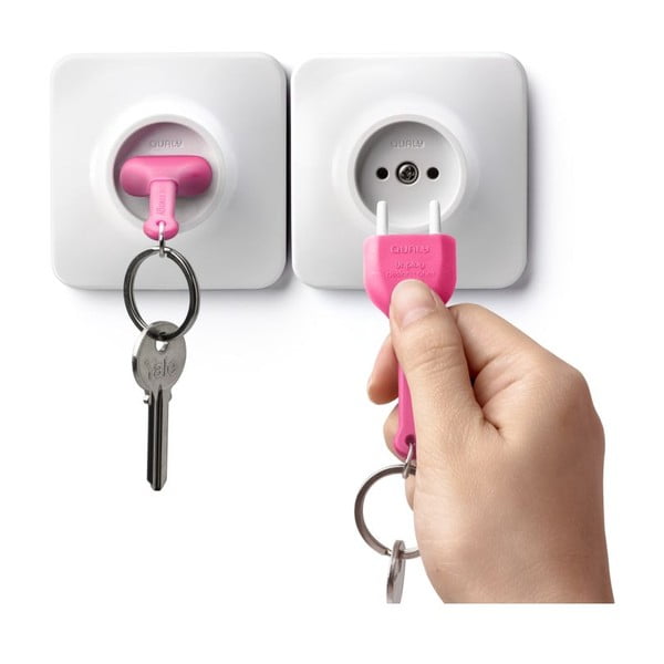 Beli obesek za ključe z roza obeskom za ključe Qualy Unplug