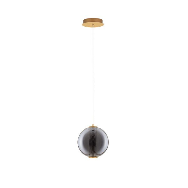 Siva kovinska LED viseča svetilka s steklenim senčilom ø 22 cm Navi – Nova Luce