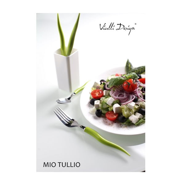 Komplet jedilnega pribora Mio Tullio 5 kosov, zeleno/bela-image-3