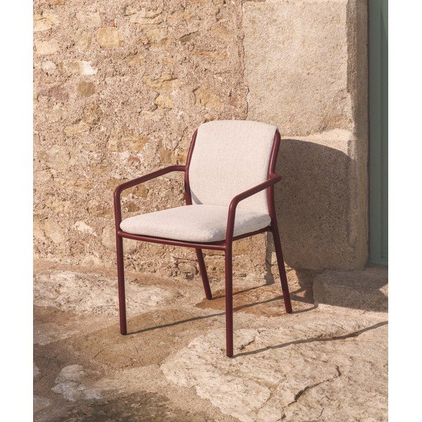 Bordo rdeč oblazinjen vrtni stol Linosa – Kave Home-image-1