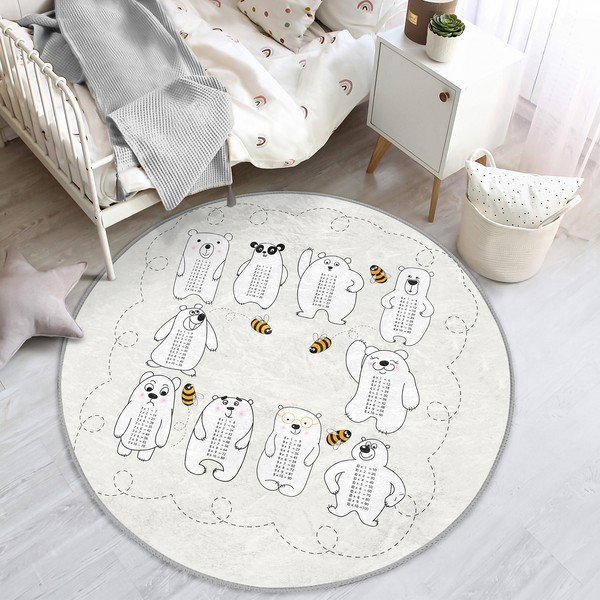 Kremno bela otroška preproga ø 80 cm Comfort – Mila Home-image-3