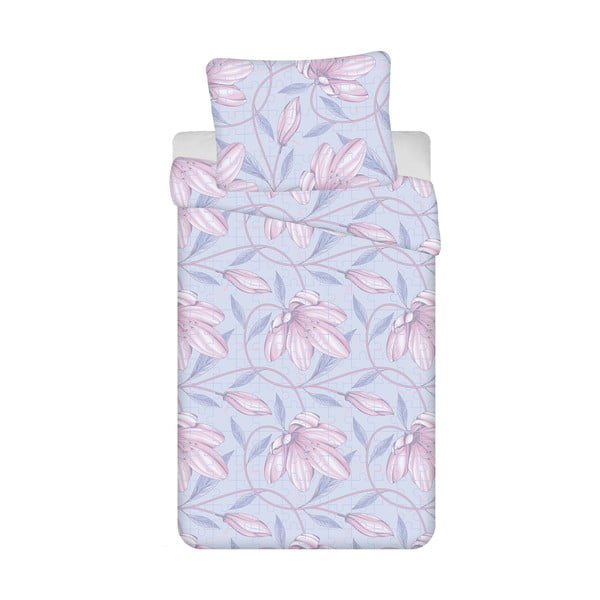 Svetlo modra/rožnata posteljnina iz krepa 140x200 cm Orona – Jerry Fabrics
