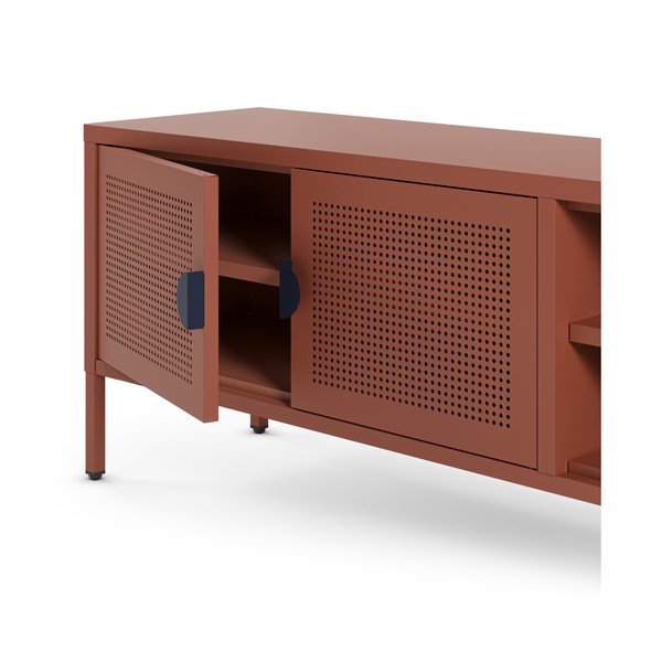 Kovinska TV omarica v barvi terakote 160x50x35 cm Sayla – Marckeric-image-2