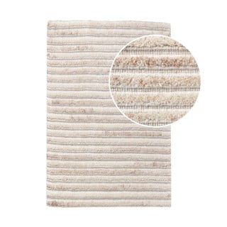Kremno bela ročno tkana volnena preproga 60x90 cm Mango – House Nordic
