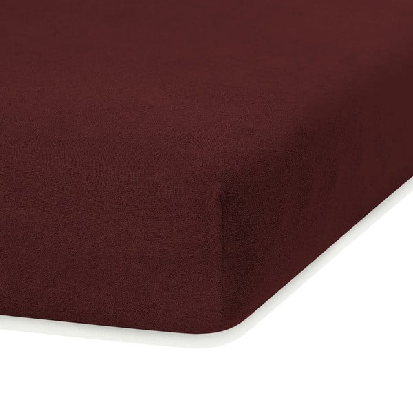 Rjava napenjalna rjuha iz frotirja 180x200 cm Ruby – Restilo-image-1