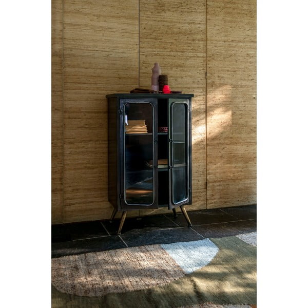 Črna kovinska vitrina 60x100x35 cm Denza – Dutchbone-image-3