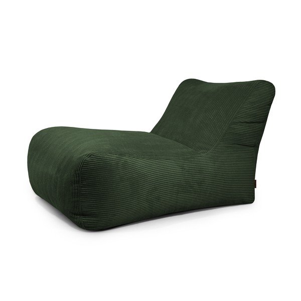 Zelena vreča za sedenje iz rebrastega žameta Lounge 100 – SLOWDOWN
