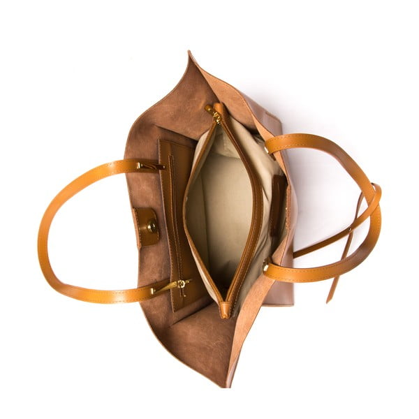 Rjava usnjena torbica Mangotti Kalina-image-3