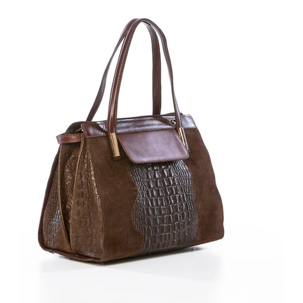 Usnjena torbica Croco Brown-image-4