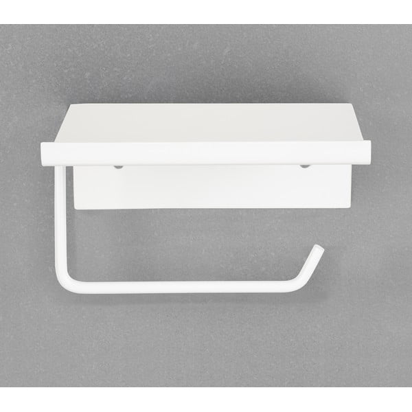 Belo kovinsko držalo za toaletni papir z namestitvijo brez vrtanja in s polico Desulo – Wenko-image-4