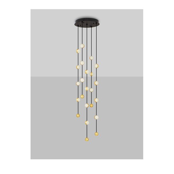 Mat črna aluminijasta LED zatemnitvena viseča svetilka s senčilom iz akrilnega stekla ø 38 cm Alcinoe – Nova Luce-image-4