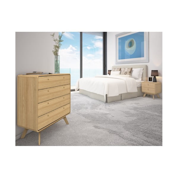 Nočna omarica v hrastovem dekorju v naravni barvi Cassie - Støraa -image-2