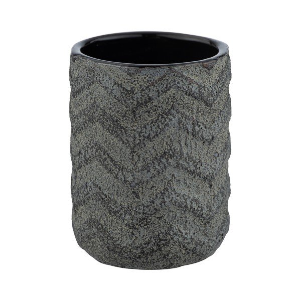 Temno siv ročno poslikan lonček za zobno ščetko Wenko Mantua-image-3