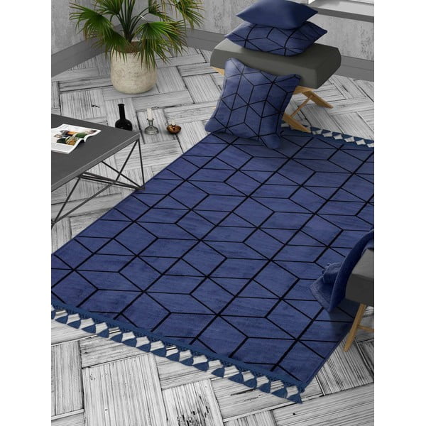 Modra pralna preproga 180x120 cm - Vitaus-image-1