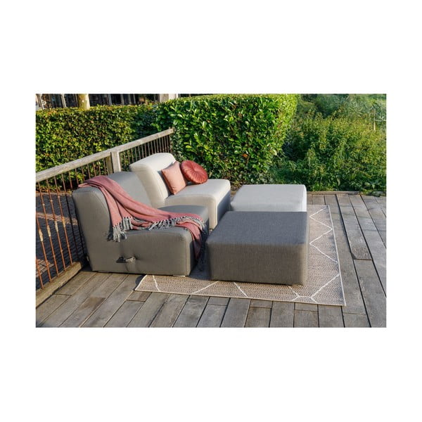 Siv kovinski vrtni fotelj Kubbano – Exotan