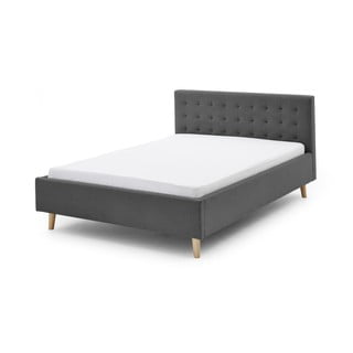 Siva oblazinjena zakonska postelja 180x200 cm Paros - Meise Möbel
