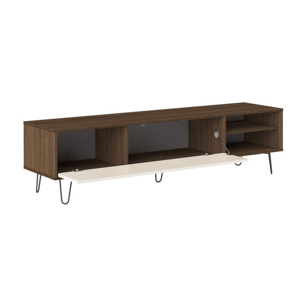 Kremasto bela TV omarica v orehovem dekorju 165x44 cm Aero - TemaHome -image-2