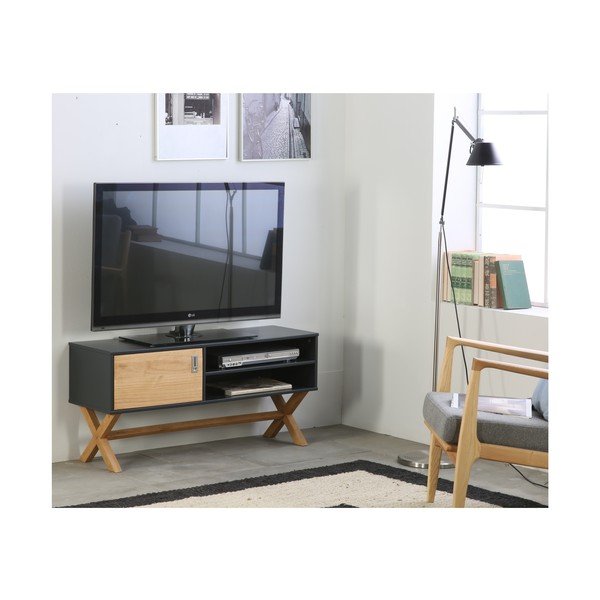 Antracitno siva TV mizica Marckeric Leidi, 110 x 52 cm-image-2