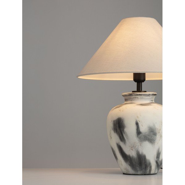 Bela/siva keramična namizna svetilka s tekstilnim senčilom (višina 55 cm) Lupe – Nova Luce-image-4