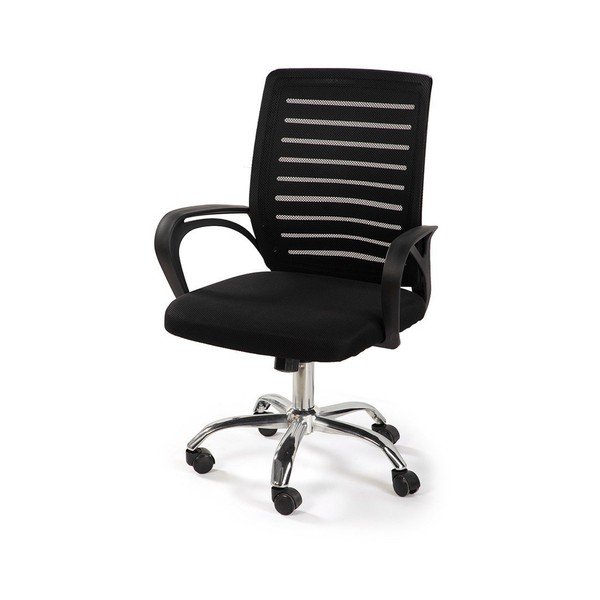 Črn oblazinjen pisarniški stol Evon – Bonami Essentials