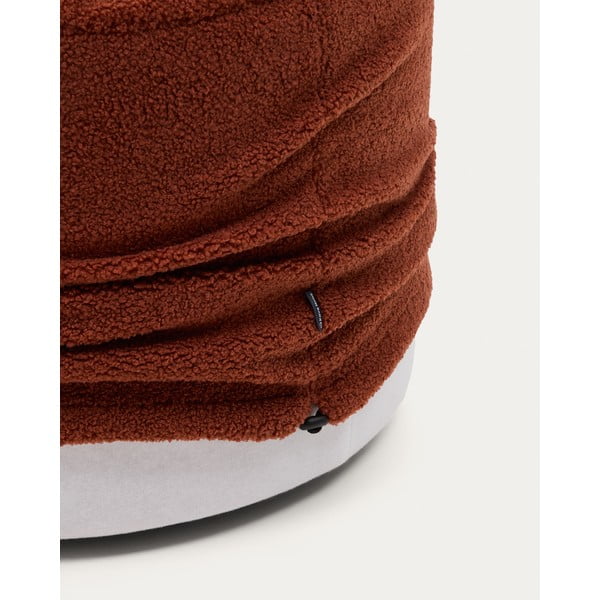 Tabure iz tkanine bouclé v barvi terakote Kaeli – Kave Home-image-4