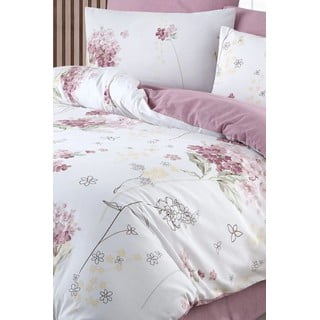 Belo-rožnata posteljnina za zakonsko posteljo/podaljšana z rjuho/4-delna 200x220 cm Floral – Mila Home