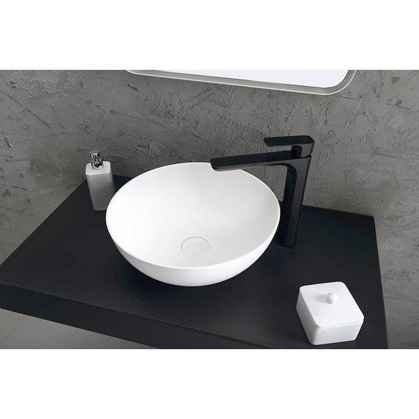 Mat črna stoječa armatura za umivalnik Spy – Sapho-image-2