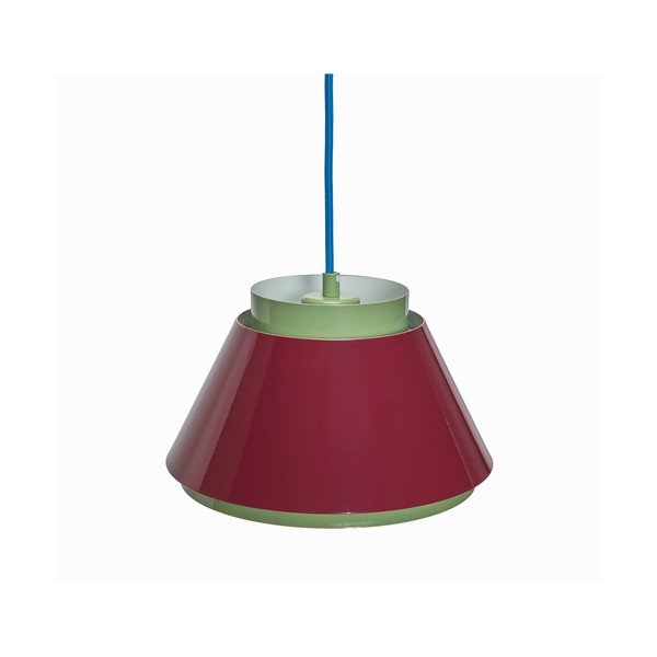 Rdeča/zelena kovinska viseča svetilka ø 25 cm Remi – Hübsch-image-2