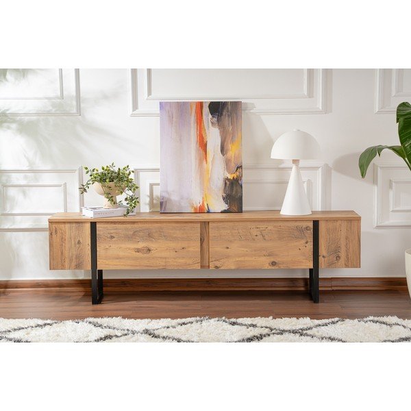 TV omarica v borovem dekorju v naravni barvi 180x50x29,5 cm Serenity – Kalune Design-image-4