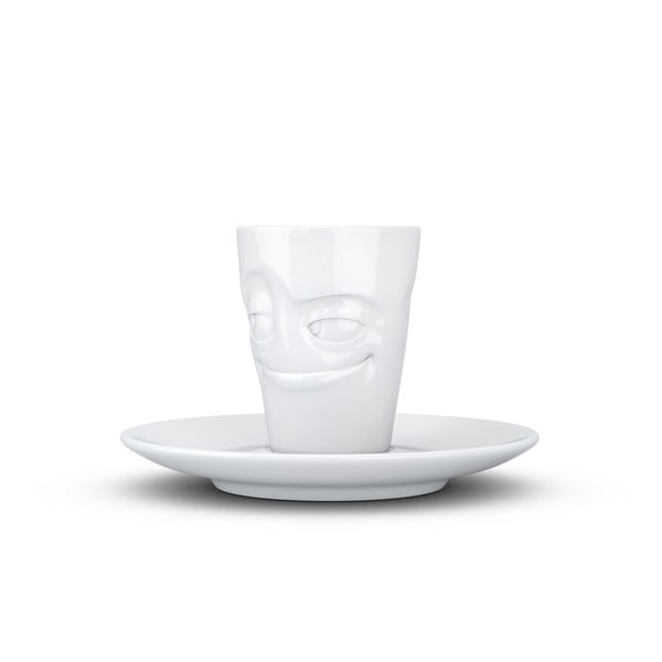 Bela porcelanska skodelica za espresso s podstavkom 58products, prostornina 80 ml-image-4