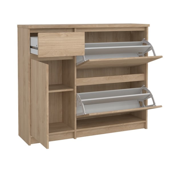 Preklopna omarica za čevlje v hrastovem dekorju 09x93x32 cm Naia – Tvilum-image-4