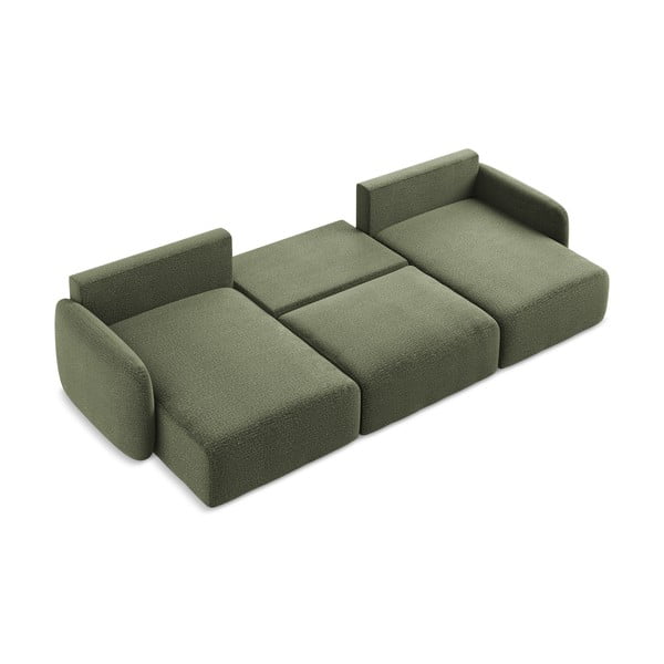 Zelena raztegljiva/s prostorom za shranjevanje kotna sedežna garnitura Kalena – Makamii-image-4