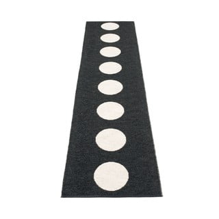 Črno-bel zunanji in notranji tekač 70x300 cm Vera Black – Pappelina