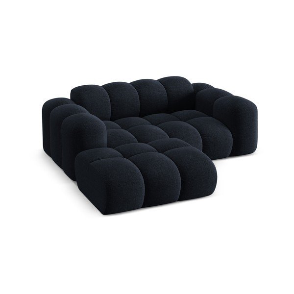 Temno modra kotna sedežna garnitura iz šenilje (levi kot/z ležalnikom) Treno – Cosmopolitan Design-image-2