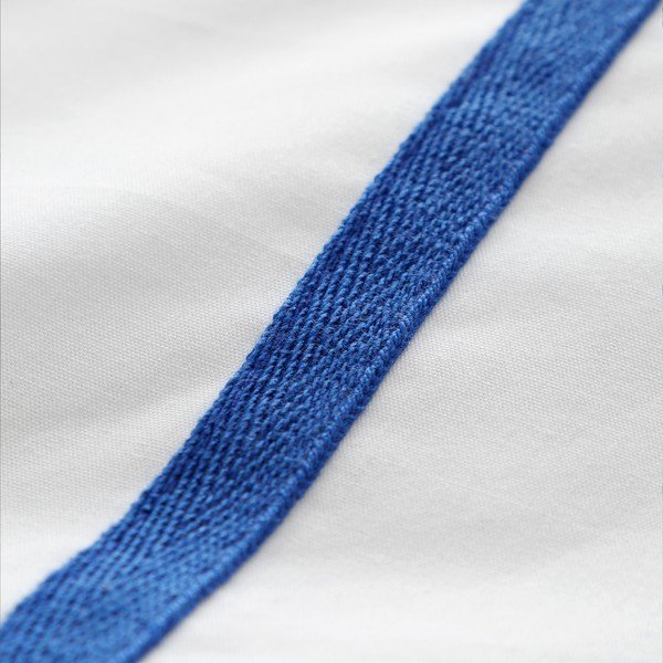 Bela/modra enojna bombažna posteljnina 135x200 cm Herringbone Trim Stripe – Content by Terence Conran-image-3
