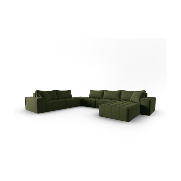 Zelena kotna sedežna garnitura (levi kot/v obliki črke "U") Mike – Micadoni Home