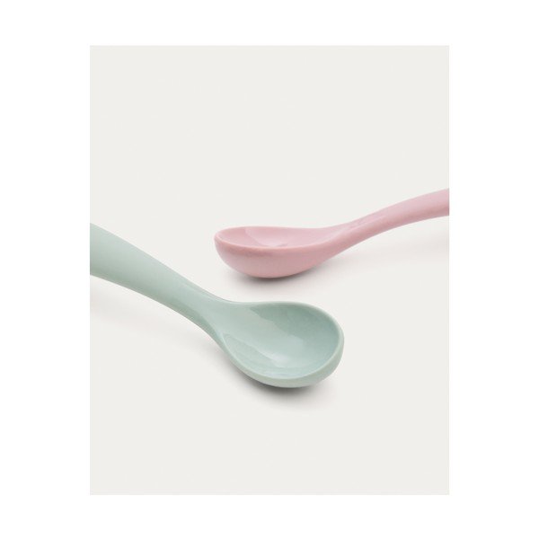 Rožnate/turkizne plastične/silikonske otroške žličke v kompletu 2 ks Lili – Kave Home-image-4