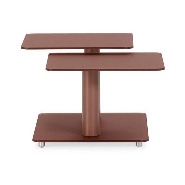 Steklena klubska mizica v barvi terakote 54x115 cm Elvi – Marckeric-image-2