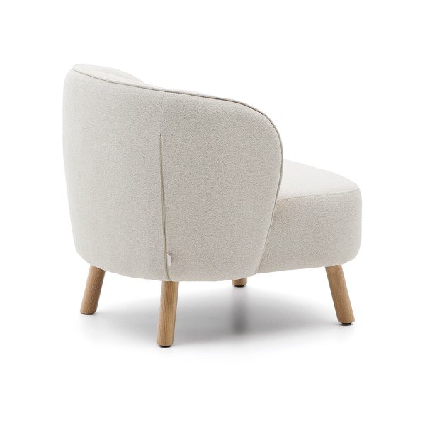 Kremno bel fotelj iz šenilje Ulit – Kave Home-image-4