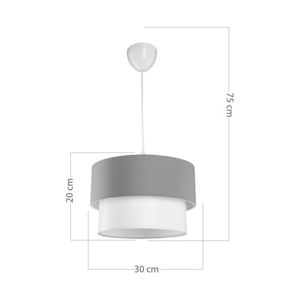 Belo-siva stropna svetilka 60x18,5 cm - Squid Lighting-image-3