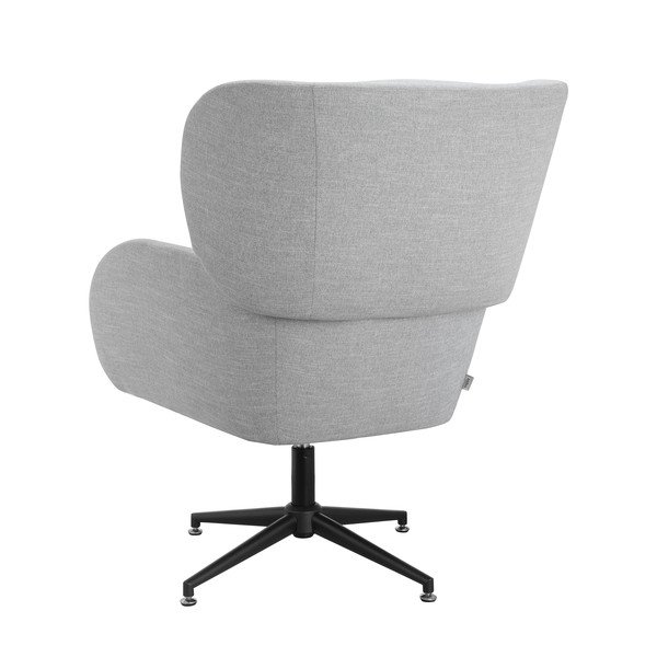 Svetlo siv žameten fotelj z naslonom Vanessa – Støraa-image-4