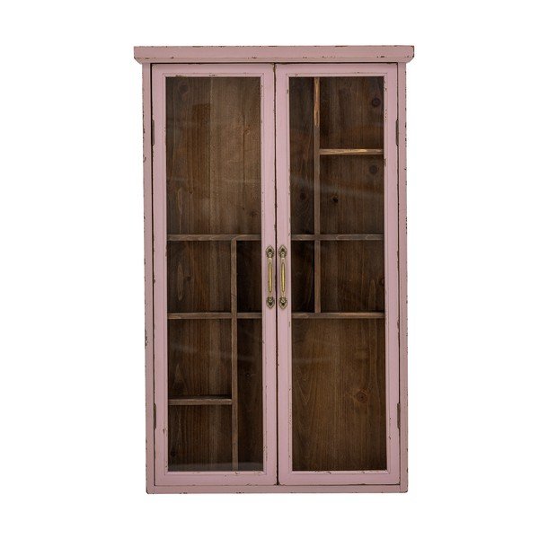 Prašno rožnata vitrina iz masivne jelke 50x80x14 cm Hazem – Bloomingville
