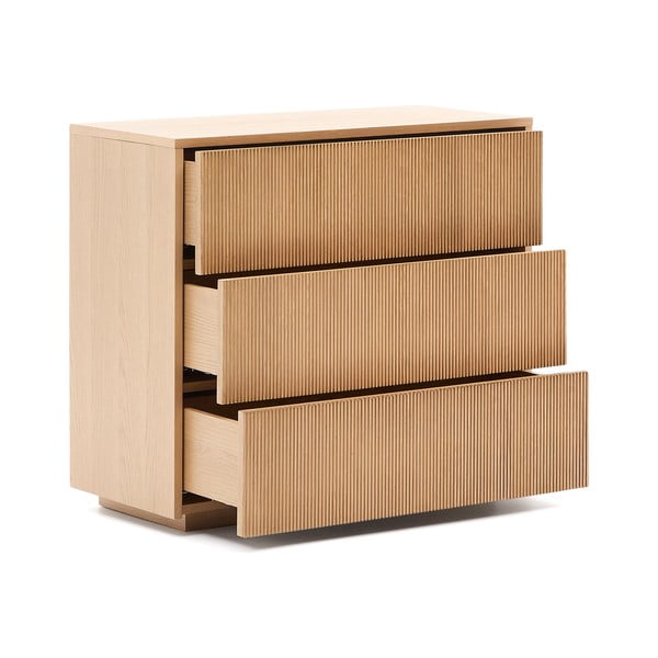 Komoda v hrastovem dekorju v naravni barvi 90x79x50 cm Helvine – Kave Home-image-3