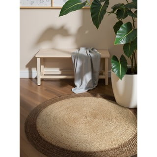 Sivo-bež obojestranska/ročno tkana okrogla preproga iz jute ø 200 cm Jutta Greige – Hanse Home