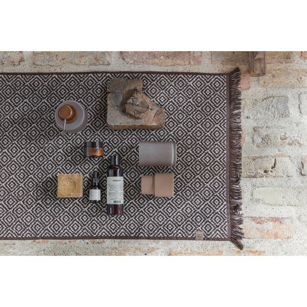 Temno rjava tekstilna kopalniška preproga 50x80 cm Morocco – Mette Ditmer Denmark-image-1