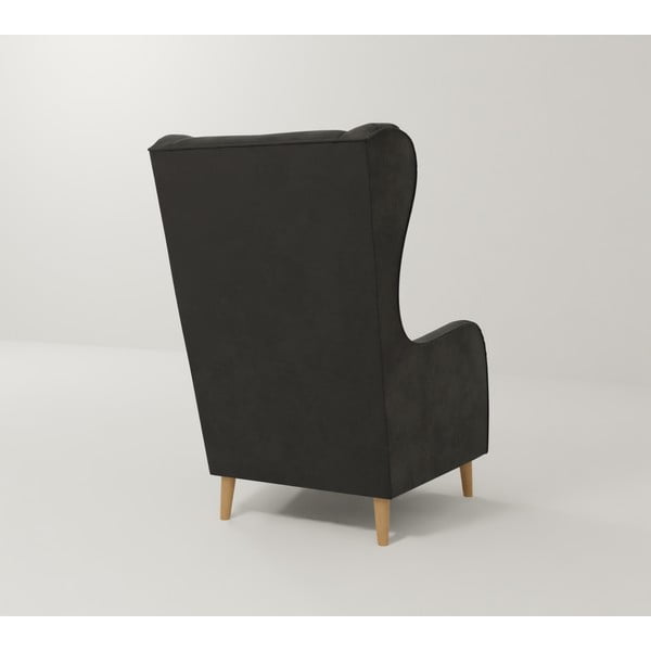 Temno siv žameten fotelj z naslonom Carole – Ropez-image-2