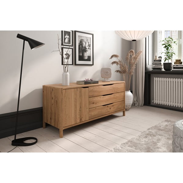 Nizka komoda iz masivnega hrasta 140x64 cm Twig – The Beds-image-1