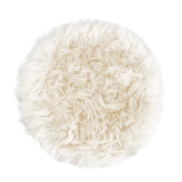 Bela sedežna blazina iz ovčje kože Royal Dream Zealand, ⌀ 35 cm