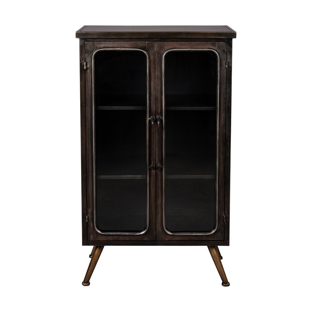 Črna kovinska vitrina 60x100x35 cm Denza
