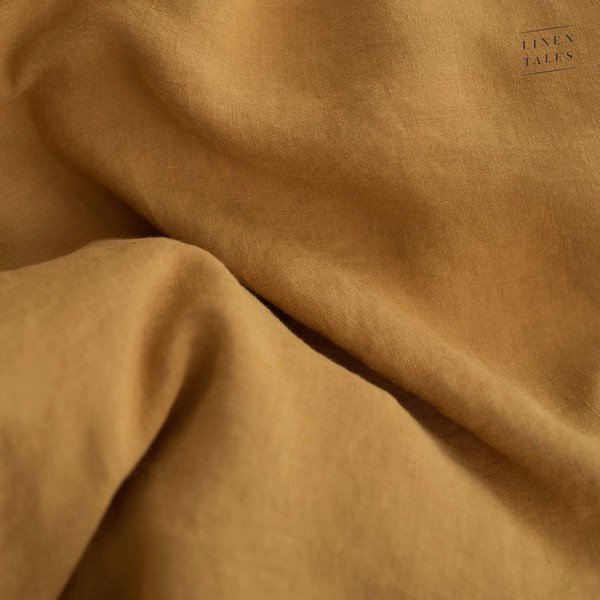 Rumena prevleka za odejo za zakonsko posteljo iz konopljinih vlaken 200x200 cm – Linen Tales-image-1